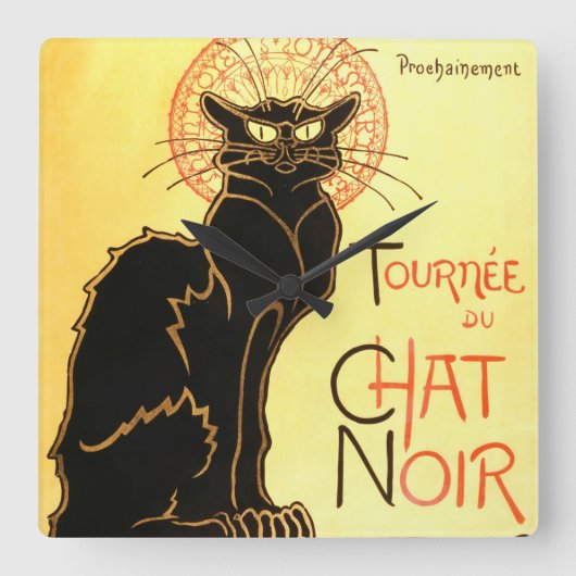 Le chat noir, Original billboard Vierkante Klok (Voorkant)