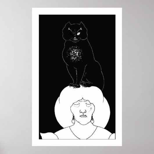 Le chat noir par Aubrey Beardsley Poster Imprimer (Devant)