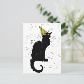 Le Chat Noir Party Pet Confetti Briefkaart (Staand voorkant)