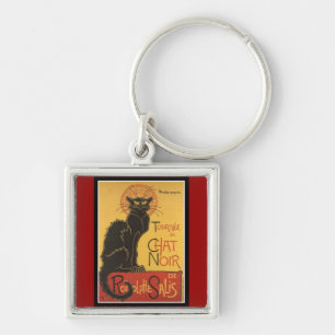 LE CHAT NOIR PRINT (Frans voor "The Black Cat") Sleutelhanger
