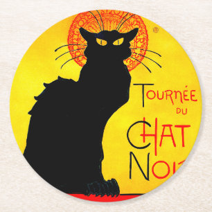 Le Chat Noir Ronde Kartonnen Onderzetter