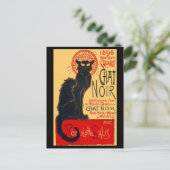 Le Chat Noir, The Black Cat, Art Briefkaart (Staand voorkant)