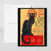 Le Chat Noir, The Black Cat, Art Briefkaart (Voorkant / Achterkant)