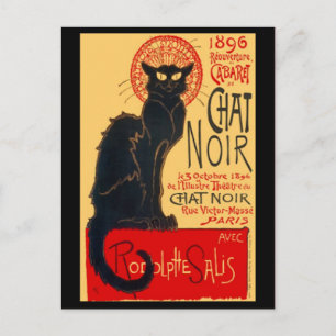 Le Chat Noir, The Black Cat, Art Briefkaart
