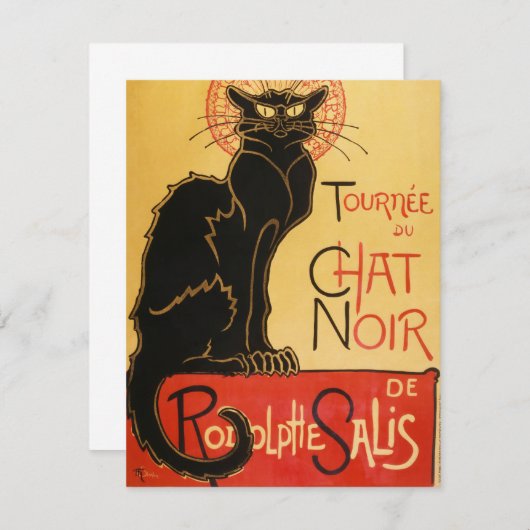 Le Chat Noir Uitnodigingen (Voorkant / Achterkant)