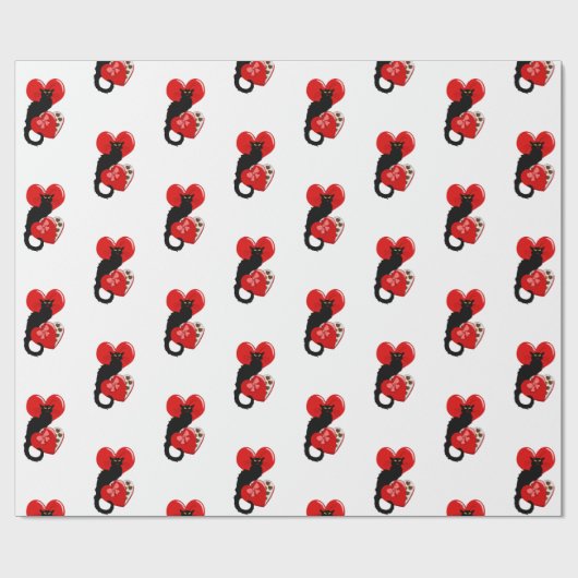 Le Chat Noir Valentijnsdag Cadeaupapier (Vlak)