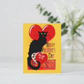 Le Chat Noir Valentijnsdag Feestdagenkaart (Staand voorkant)