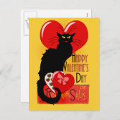 Le Chat Noir Valentijnsdag Feestdagenkaart (Voorkant / Achterkant)