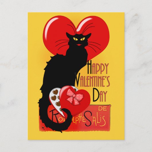 Le Chat Noir Valentijnsdag Feestdagenkaart (Voorkant)
