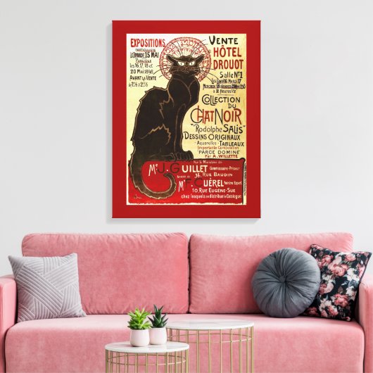 Le Chat Noir, Vente Hôtel Drouot Canvas Afdruk (Insitu (Woonkamer))