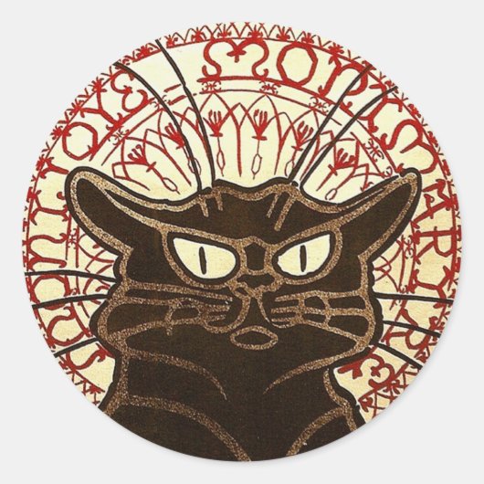 Le Chat Noir, Vente Hôtel Drouot Fine Art Ronde Sticker (Voorkant)