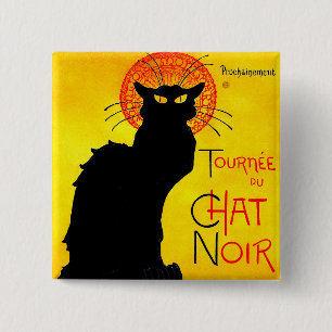 Le Chat Noir  Vierkante Button 5,1 Cm