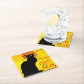 Le Chat Noir  Vierkante Kartonnen Onderzetter (Insitu)