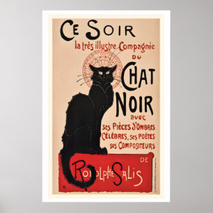 Le Chat Noir Zwarte Kat Vintage Reclameposter Poster