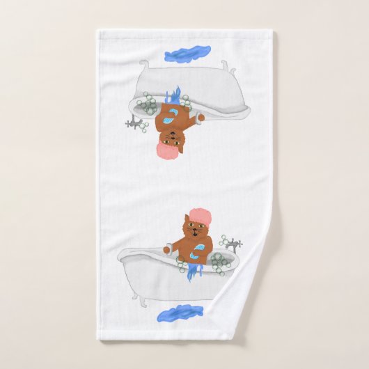 Le chat prend Bath (Serviette à main)