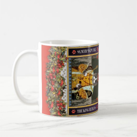 Le Chat royal régnait sur la Mug de Noël (Gauche)