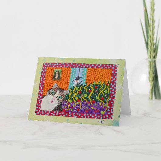 Le chat s'en prend à la carte d'art populaire de N (Devant)