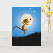 le chat suivent vos rêves - carte de voeux (Fleur jaune)