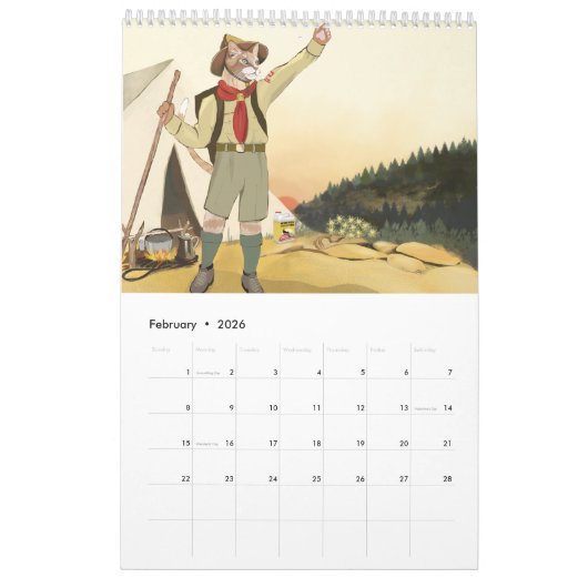 Le chat surveille calendrier mignon de 2018 chats (Feb 2026)