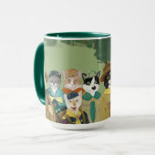 Le chat surveille tasse de café ou de cacao (Devant gauche)