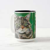 Le chat tigré, la tasse mignonne deux de Kitty a (Devant gauche)