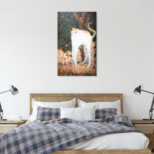 Le Chat - Uitgerekt canvas Art Print (Insitu (Slaapkamer))