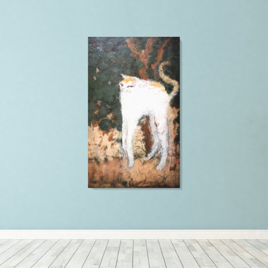 Le Chat - Uitgerekt canvas Art Print (Insitu (Houten vloer))