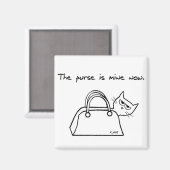 Le chat vole votre sac - Drôle Aimant Chat (Recto/Verso)