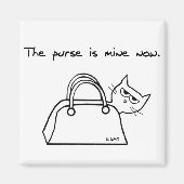 Le chat vole votre sac - Drôle Aimant Chat (Devant)