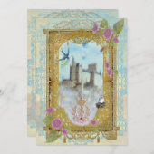 Le Château De Fairytale Dans Les Invitations Du Mi (Devant / Derrière)