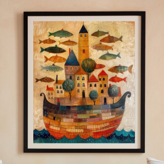 Le Château Flottant Sur Un Navire Poster D'Art Pop