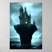 Le château, la roche, la mer | AI Art Poster (Devant)