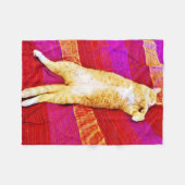 Le chaton orange dort sur une couverture en toison (Devant (Horizontal))