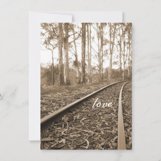 Le chemin de fer rustique suit les invitations de  (Dos)