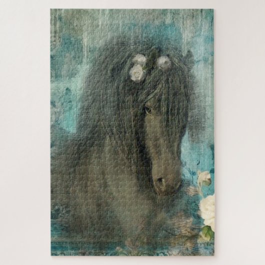 Le cheval baroque frison - Puzzle (Vertical)