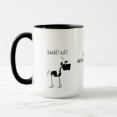 Le cheval drôle a collé dans une tasse de bande (Gauche)