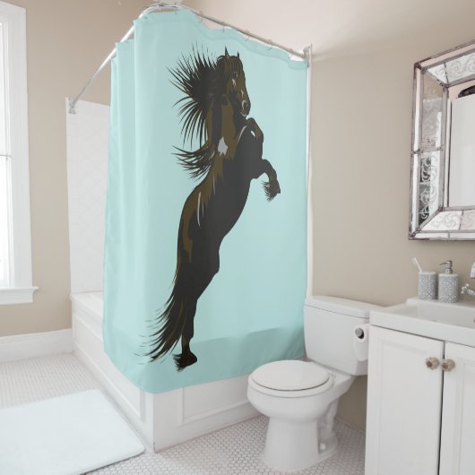 Le Cheval Frison - Rideau de Douche (En situation)