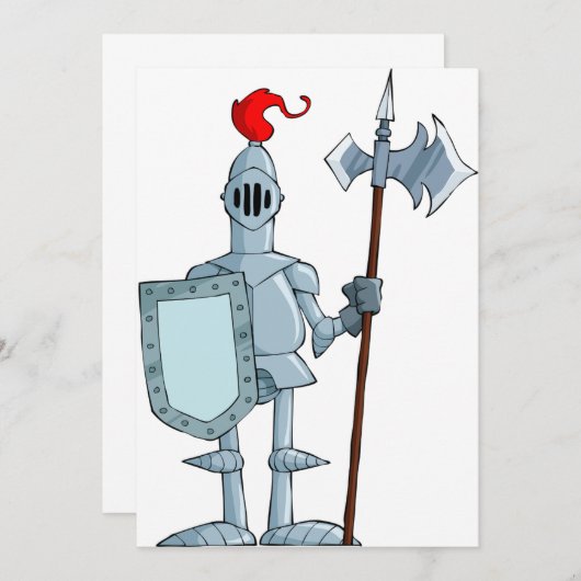 Le Chevalier dans les invitations à l'armure (Devant / Derrière)