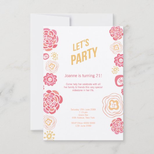 Le chèvrefeuille fleurit le 21ème invitation (Devant)