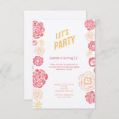 Le chèvrefeuille fleurit le 21ème invitation (Devant / Derrière)