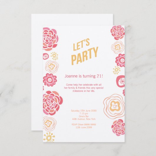 Le chèvrefeuille fleurit le 21ème invitation (Devant / Derrière)