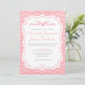 Le Chevron rose frappe les invitations aux mariage (Debout devant)