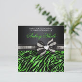 Le Chic Invitation Zebra Quinceañera avec son bijo (Debout devant)