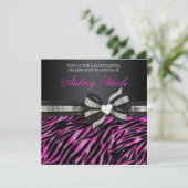 Le Chic Invitation Zebra Quinceañera avec son bijo (Debout devant)