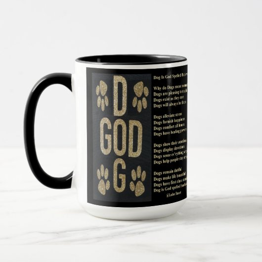 Le Chien De Mug Est Dieu Écrit À L'Arrière (Gauche)