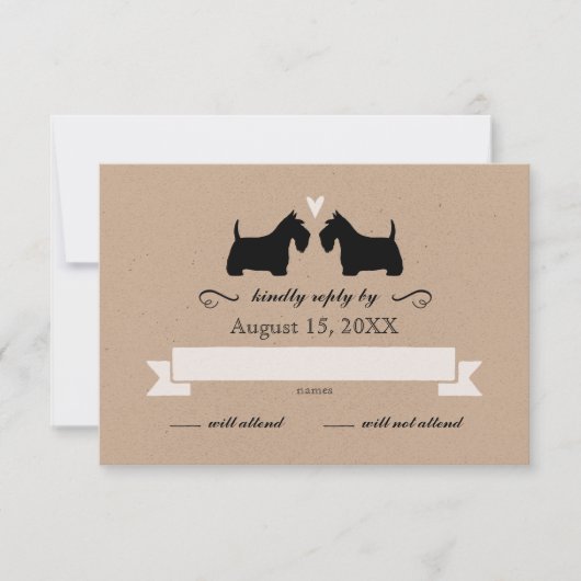 Le chien de Scotty silhouette épouser la réponse (Devant)