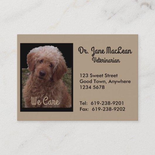 Le chien le plus mignon de carte de visite (Devant)