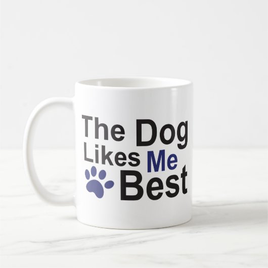 Le chien m'aime la meilleure tasse (Gauche)