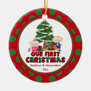 Le chiffre de bâton jumelle le premier ornement de