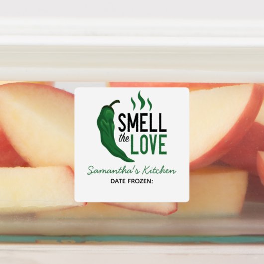 Le Chili vert sent l'amour Étiquettes (Apposé)